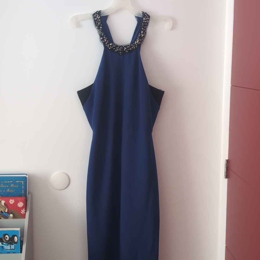 BCBGMaxAzria Halter dress - rhinestones - Blue - Picture 2 of 12